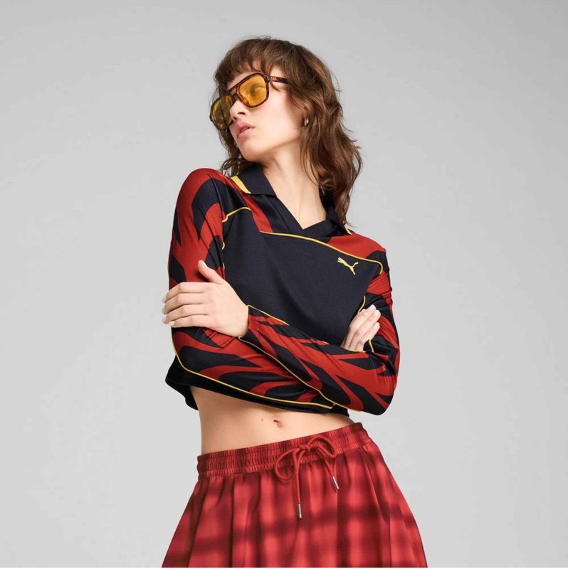 Puma - Road To Unity - T-shirt - Geen Kleur - 100% Gerecycled Polyester, Lange Mouwen, Slim Fit