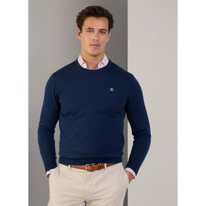 Hackett London - HM703312 - Zijden Crew-trui - Blauw - Casual - Katoen