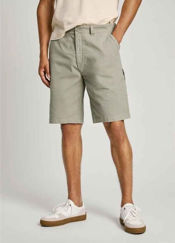 Pepe Jeans - Casual Bermuda - Groen - Katoen - Duurzaam