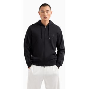 Armani Exchangevoor mannen. 6DZMLCZJNNZ15DU ASV sweatshirt met capuchon en interlocksluiting in blauw katoen (XXL), Casual