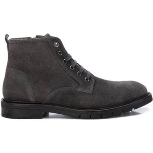 Carmelavoor mannen. 16170302-GRIS Leren enkellaarsjes 161703 grijs (45), Leer, Plat, Ritssluiting, Casual