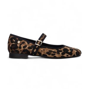 Carmelavoor vrouwen. 16256101-LEOPARDO Schoenen 162561 bruin (37), Plat, 1 tot 3 cm, Gesp, Casual, Feest, Dierenprint, Klassiek