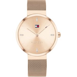 Tommy Hilfigervoor vrouwen. 1782218 Gouden Pvd Analoge Klok (OSFA), Goudkleurig, Casual, Armband, Roestvrij staal