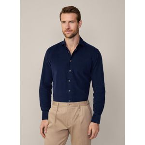 Hackett Londonvoor mannen. HM3010093 Slim Babycord kastanjebruin overhemd (M), Casual, Granaatappel, Katoen, Lange mouwen