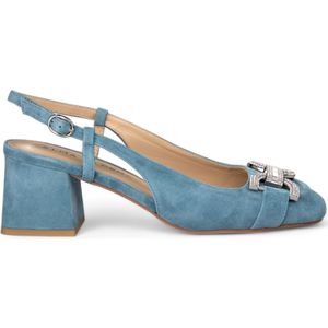 Alma en penavoor vrouwen. V240334 Leren schoenen met blauwe gespsluiting (37), Leer, 5 tot 8 cm, Casual, Feest