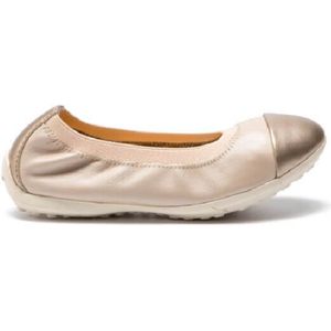 GEOXvoor meisjes. J92B0A 044AJ Piuma beige leren ballerina's (33), Leer, Plat, Geen, Casual, kinderkleding