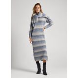 Pepe Jeans - PL953388 - Jurk - Blauw - Polyester - Lange Mouwen