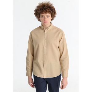 Lois Jeansvoor mannen. 145473915 Basis geel shirt (L), Casual, Katoen, Lange mouwen