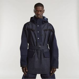 G-Starvoor mannen. D25414-D804-001 Jas GSR Maxi Rak marine (S), Casual, Katoen, Marineblauw