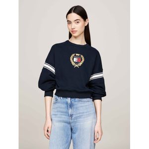 Tommy Jeansvoor vrouwen. DW0DW18772 Tommy Prep marine baggy sweatshirt (L), Casual, Biologisch katoen, Duurzaam, Marineblauw