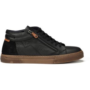Fluchosvoor mannen. F1550 Leren schoenen F1550 Zwart (39), Leer, Plat, 1 tot 3 cm, Veters, Ritssluiting, Casual, Klassiek