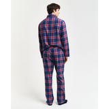 Gantvoor mannen. 902449100 Cadeauverpakking met flanellen pyjama met overhemd en broek rood, blauw (S), Homewear, Katoen, Lange mouwen