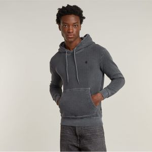 G-Starvoor mannen. D25103-D688-B564 Overgeverfd grijs sweatshirt (L), Casual, Biologisch katoen, Duurzaam