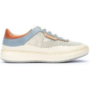 Pikolinosvoor vrouwen. W6B-6944C4 Mesina beige leren sportschoenen (36), Leer, Plat, Veters, Casual