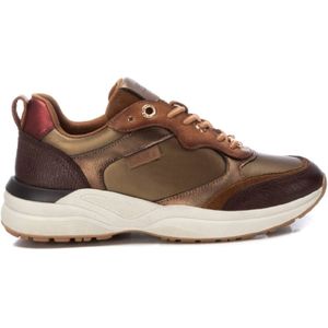 Carmelavoor vrouwen. 16183904-CAMEL Leren sneakers 161839 bruin (40), Leer, Plat, Veters, Casual