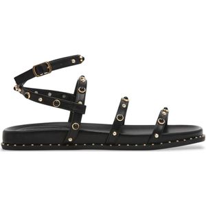 Sandalen - Zwart - Synthetisch - Plat - Gesp