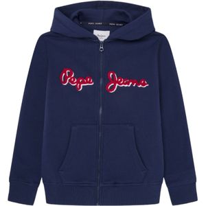 Pepe Jeansvoor jongens. PB581612 Nieuw Lamonty Zip navy sweatshirt (12años= 152cm), Casual, Biologisch katoen, Duurzaam, Marineblauw, kinder