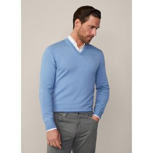 Hackett Londonvoor mannen. HM703175 Gmd V trui blauw (S), Casual, Wol