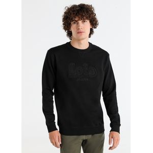 Lois Jeansvoor mannen. 165863921 Sweatshirt met geborduurd logo op de borst roze (L), Casual, Katoen, Lange mouwen