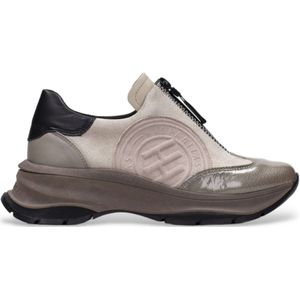 Hispanitas - HI233094 - Leren Sportschoenen - Taupe - Ritssluiting - Casual