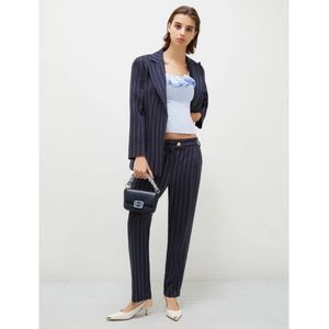 Marellavoor vrouwen. 2513131061200 Rocco marine broek (38), Casual, Feest, Klassiek, Viscose, Marineblauw