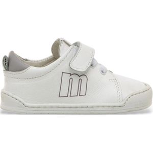 Mustang Kidsunisex voor kinderen. 49040 Gratis witte leren sneakers (21), Leer, 1 tot 3 cm, Veters, Klittenband, Casual, kinderkleding