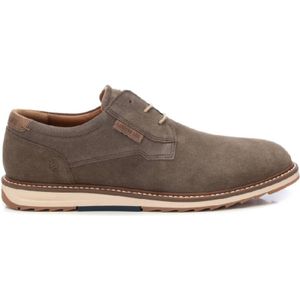 Carmelavoor mannen. 16145102-TAUPE Leren schoenen 161451 taupe (43), Leer, Plat, Veters, Casual