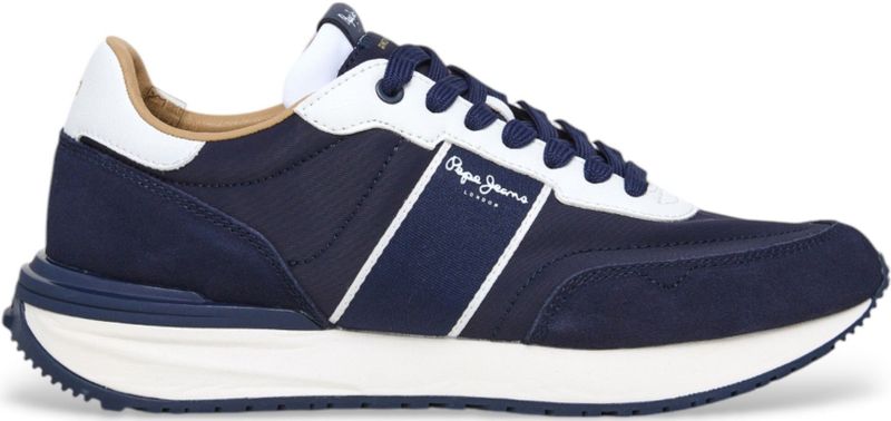 Pepe Jeans - PMS60038 Buster Club - Sportschoenen - Marineblauw - Leer en Suède