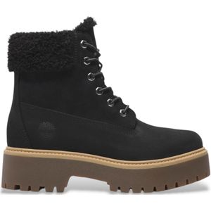 Timberlandvoor vrouwen. TB0A2PU6W051 Stone Street Waterdichte leren enkellaarsjes zwart (39 W), Leer, Plat, Veters, Casual, Duurzaam