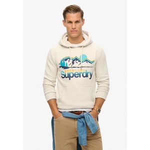 Superdryvoor mannen. M2013708A Grote Outdoors grafische hoodie groen (S), Casual, Katoen, Biologisch katoen, Duurzaam