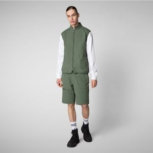 Save The Duckvoor mannen. D82206M-POPE20 Vest Broderick groen (L), Casual, Duurzaam, Gerecycled nylon