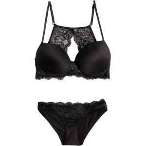 Admasvoor vrouwen. 44557-0-000110 Push Up BH en Panty set zwart (85B), Homewear, Polyamide, Mouwloos / spaghettibandjes