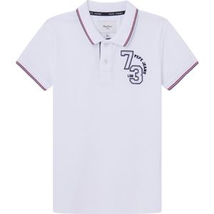 Pepe Jeansvoor jongens. PB540967 Polo Landon wit (6años= 104cm), Casual, Katoen, Korte mouwen, kinderkleding