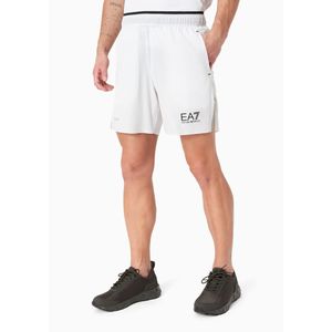 EA7voor mannen. 8NPS07_PN6TZ Bermuda Pro wit (XXS), Sportief, Meerdere sporten, Polyester