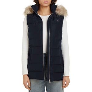 Tommy Hilfigervoor vrouwen. WW0WW43634 Navy vest met capuchon (L), Blauw, Casual, Gerecycled nylon, Marineblauw