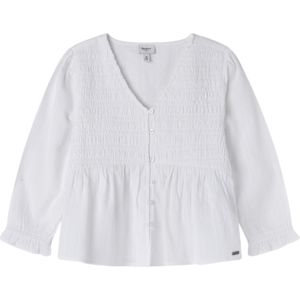 Pepe Jeansvoor meisjes. PG301699 Blouse Ruth wit (10Años= 140cm), Casual, Katoen, Lange mouwen, Duurzaam, kinderkleding