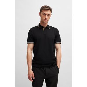 BOSSvoor mannen. 50506193 Polo Paul zwart (XL), Casual, Katoen, Korte mouwen