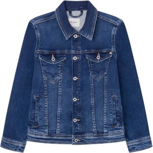 Pepe Jeansvoor jongens. PB401273MK6 Legendarische jas blauw (4Años= 80cm), Casual, Katoen, Denim, Lange mouwen, Duurzaam, kinderkleding