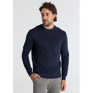 Victorio & Lucchino, V&Lvoor mannen. 660087109 Hoodless sweatshirt met witte logoprint (S), Casual, Katoen, Lange mouwen