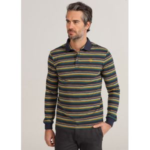 Bendorffvoor mannen. 830505251 Veelkleurig gestreept poloshirt met lange mouwen (S), Casual, Katoen