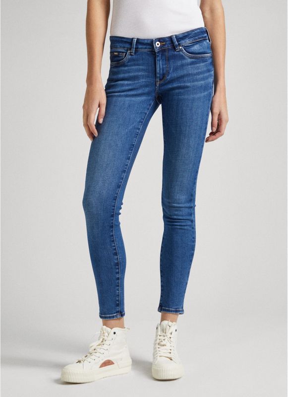 Pepe Jeans - PL204583XW6 - Skinny Jeans - Blauw - Lage Uitvoering