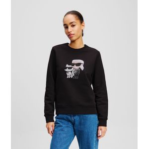 Karl Lagerfeld - Ikon Karl & Choupette - Sweatshirt - Beige - Zwart - Zilver - Wit