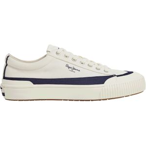 Pepe Jeansvoor mannen. PMS31043 Ben Band Sneakers wit (43), Stof, Plat, Veters, Casual