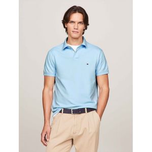 Tommy Hilfigervoor mannen. MW0MW17770 1985 Collection regular fit polo blauw (XL), Casual, Korte mouwen, Biologisch katoen