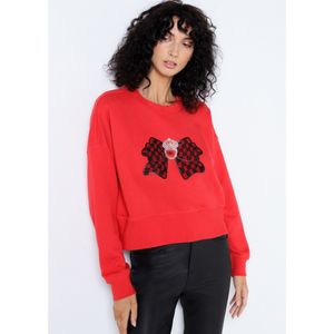 Victorio & Lucchino, V&Lvoor vrouwen. 3680783 Jewel sweatshirt witte strik (XS), Casual, Katoen, Lange mouwen