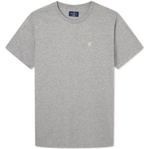 Hackett Londonvoor mannen. HMU20013 Klassiek pyjama T-shirt grijs (L), Homewear, Katoen, Korte mouwen