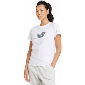 New Balancevoor vrouwen. WT43582 Logo T-shirt wit (L), Casual, Katoen, Korte mouwen