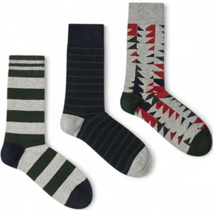 Pepe Jeansvoor mannen. PMU30071 Set 3 paar Geo Tree sokken grijs, groen (S-M), Casual, Katoen