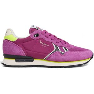 Pepe Jeansvoor vrouwen. PLS40025 Brit Fun Leren Sneakers lichtroze (39), Leer, Plat, Veters, Casual