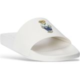 Polo Ralph Laurenvoor mannen. 809962615002 Teenslippers logo marine (43), Plat, Geen, Strandkleding, Marineblauw